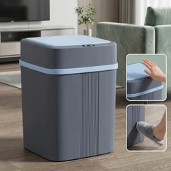 Lixeira Com Sensor Inteligente 12L Silenciosa Automática Yesop Cor Cinza-Azulada