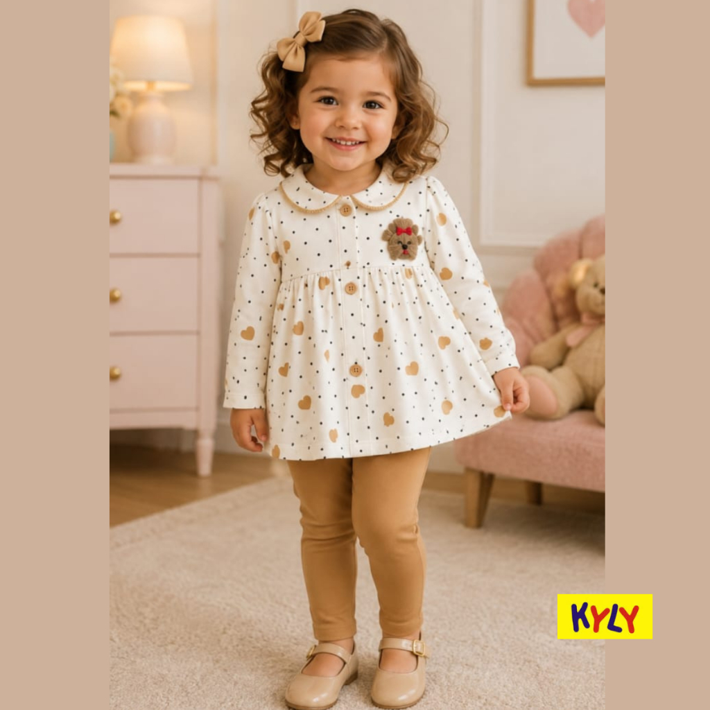 Conjunto infantil moletom flanelado menina Kyly Tamanhos 1 a 3 1001518