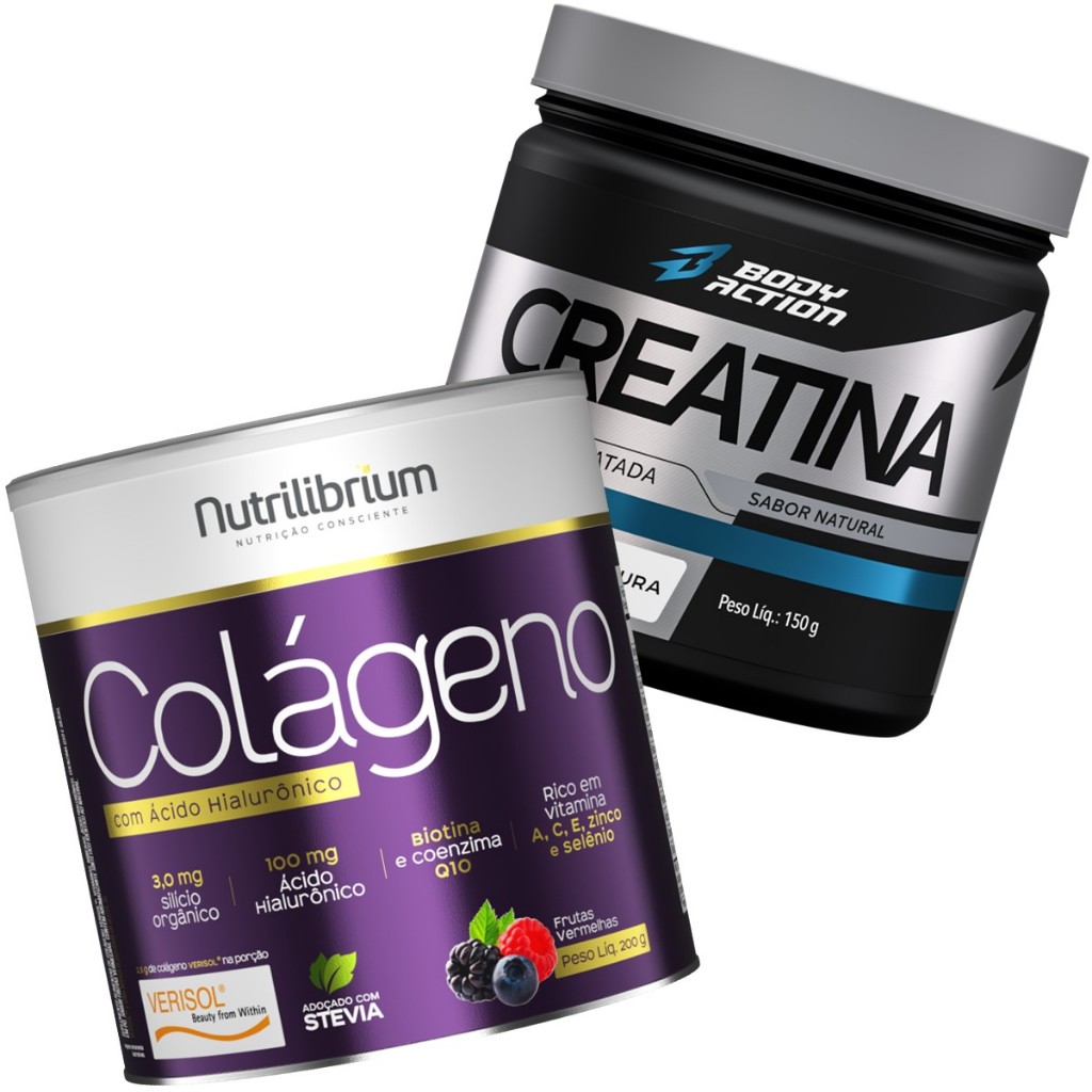 Kit Creatina Monohidratada 150g + Colágeno Verisol Ácido Hialurônico 200g