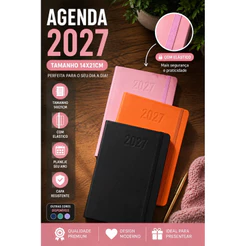 Agenda Diária 2027 Completa 14x21 com Elástico | Ideal para o Dia a Dia