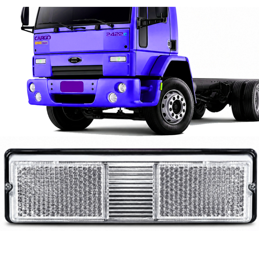 LANTERNA LED CRISTAL ESTRIBO CAMINHÃO FORD CARGO LATERAL PARA-CHOQUE MB 1214 1418 1618 1630 1935