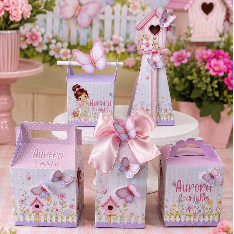 Kit Festa Jardim Encantado Personalizado  Lembrancinha  Caixa Decorada Infantil Lindo