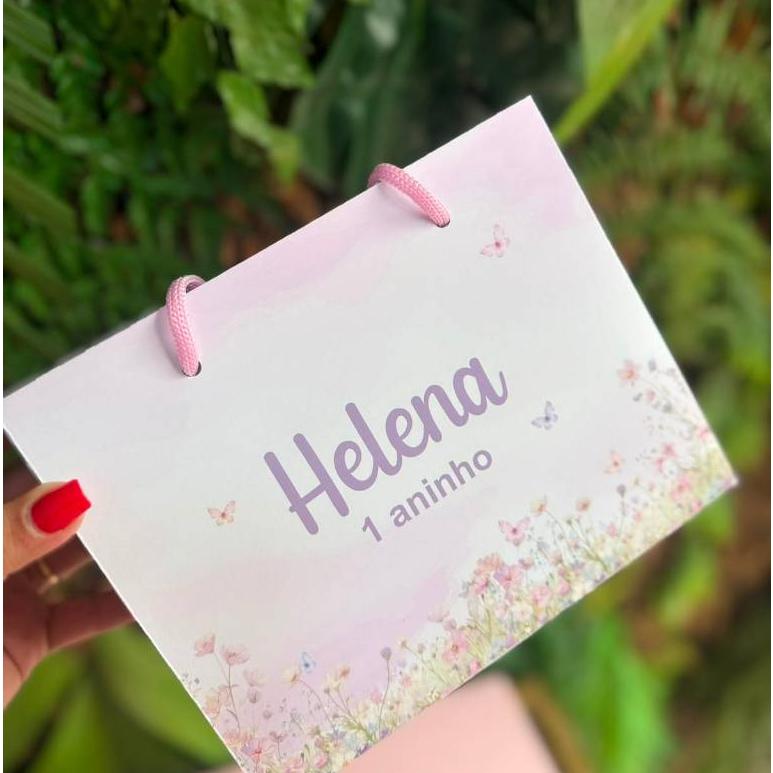 Sacolas personalizadas QUALQUER TEMA sacolinha surpresa lembrancinha de festa Lilás