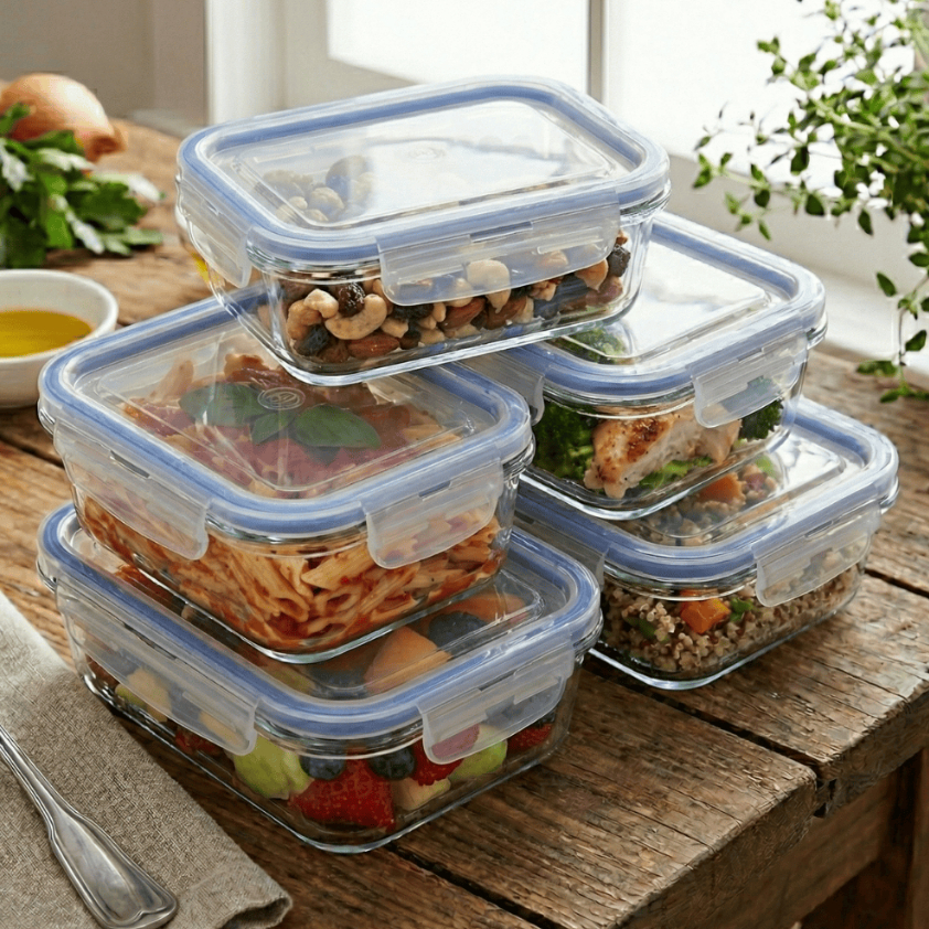 Pote Marmita Fit De Vidro Hermético 370ml Com Travas Tampa Vedação Perfeita Microondas Forno Dieta