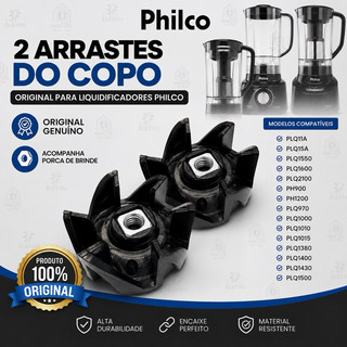 2 Arrastador Engate do Copo Liquidificador Philco PLQ1400, Inox Glass, PH900, PLQ1414