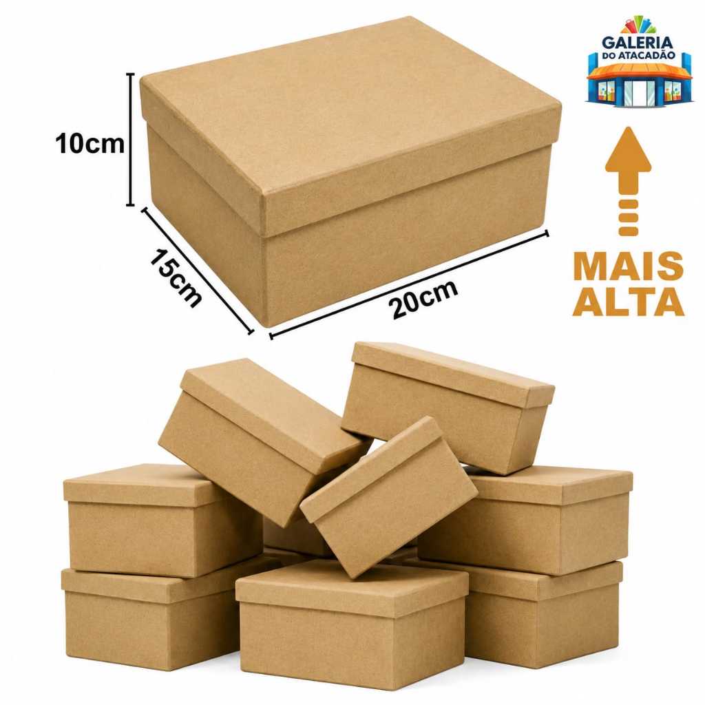 Até 20 Caixas MDF GRANDE e ALTA 20x15x10 para Personalizar Artesanato Convite Lembrancinha Decoração Caixinha