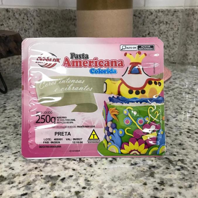Pasta Americana Preta - 250g - 1 unidade - Arcolor - Rizzo
