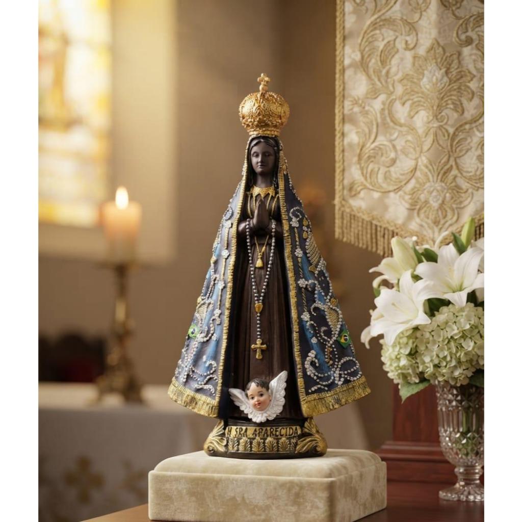 Nossa Senhora Aparecida Tradicional 20/29cm Imagem Religiosa em Resina