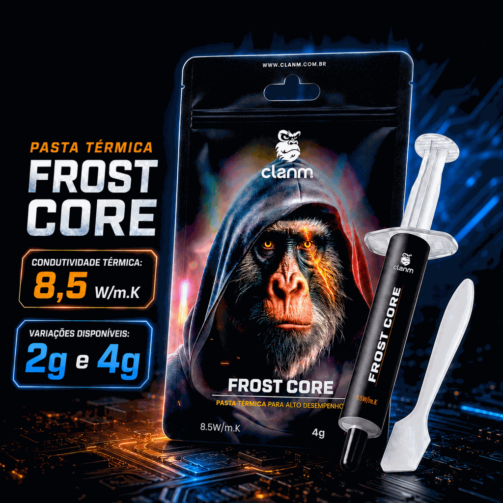 Pasta Térmica Frost Core 8,5W/m.K 2g 4g Não Condutiva CPU GPU Processador Intel AMD PC Gamer