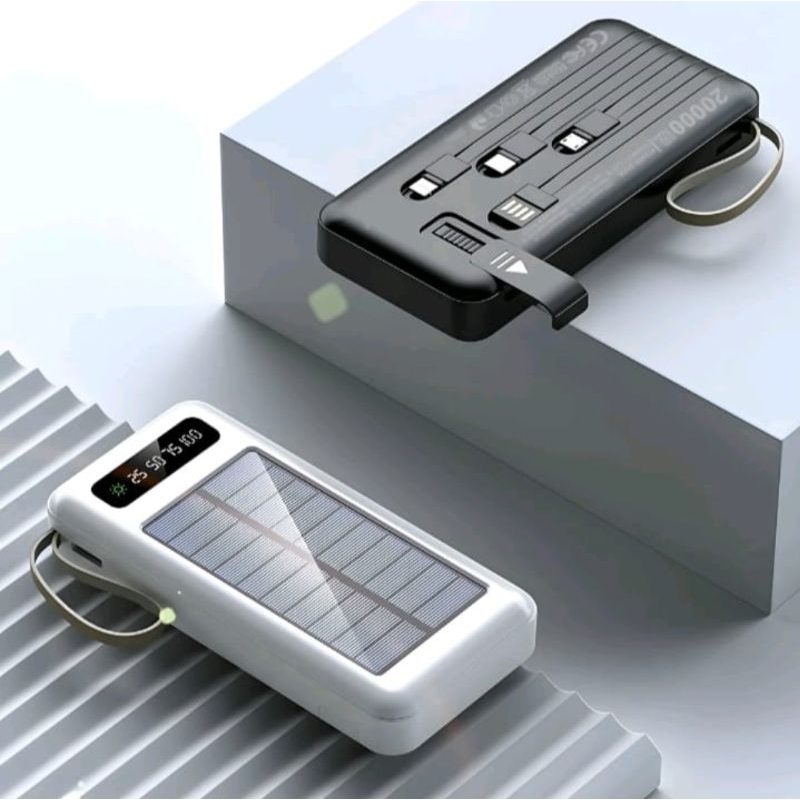 Carregador Portátil Solar 20.000mAh - Carregamento Triplo Rápido, Lanterna LED e Resistente