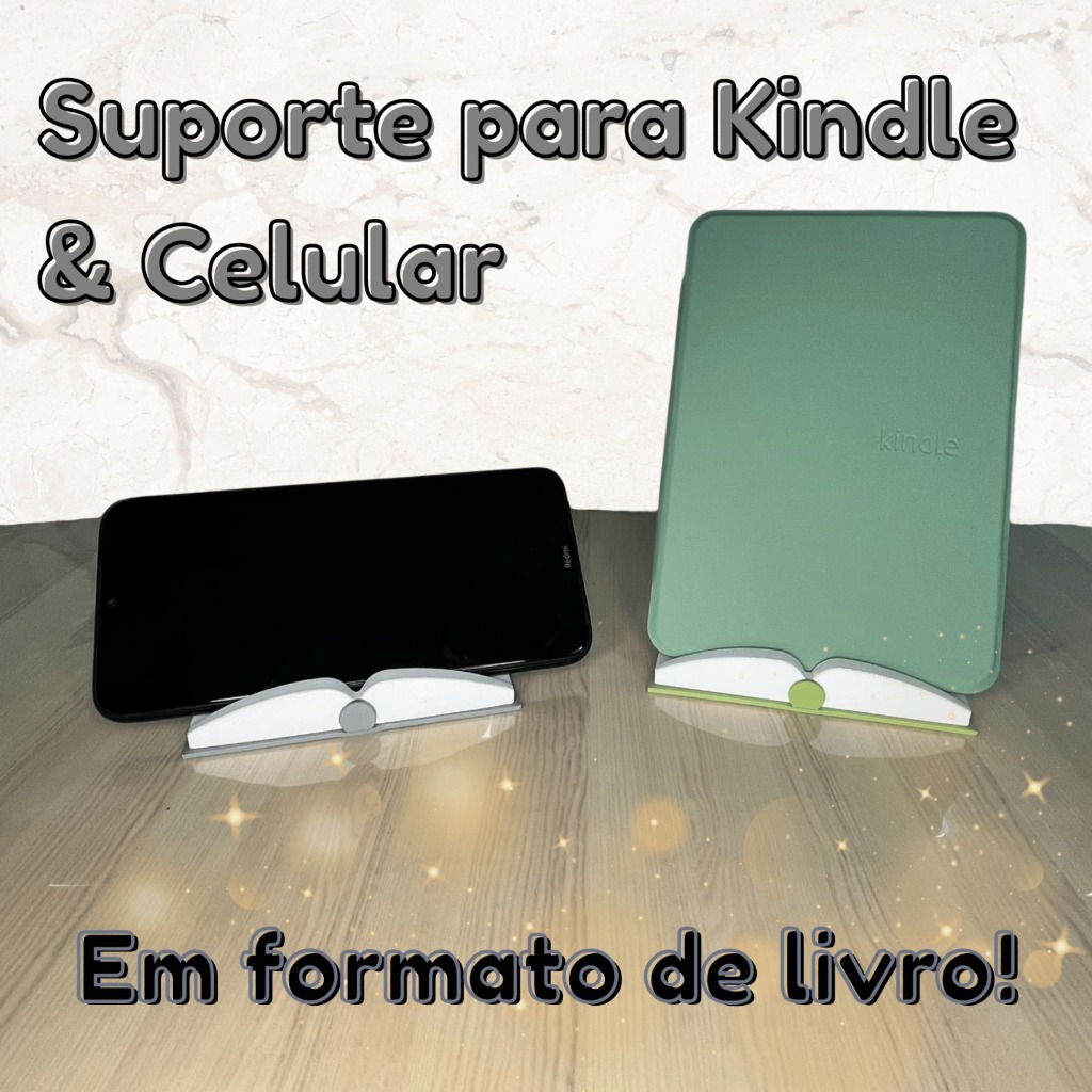 Suporte para Celular e Kindle | Porta Smartphone | Suporte de Mesa | Base para Leitura | Organizador Criativo