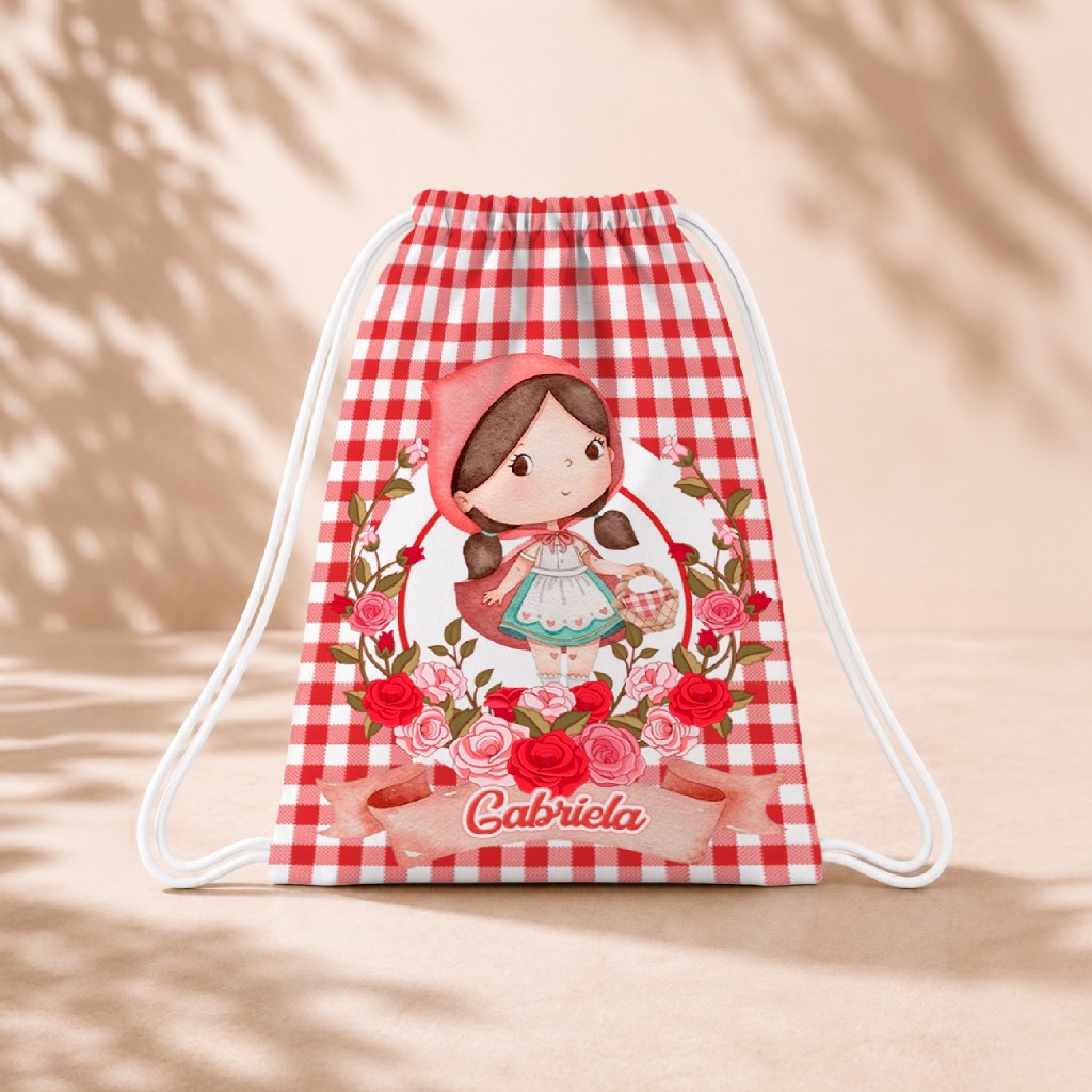 10 Mochila Personalizada Infantil 18x26 Sacolinhas Surpresa Festa Aniversário Lembrancinha Chapeuzinho Vermelho M2