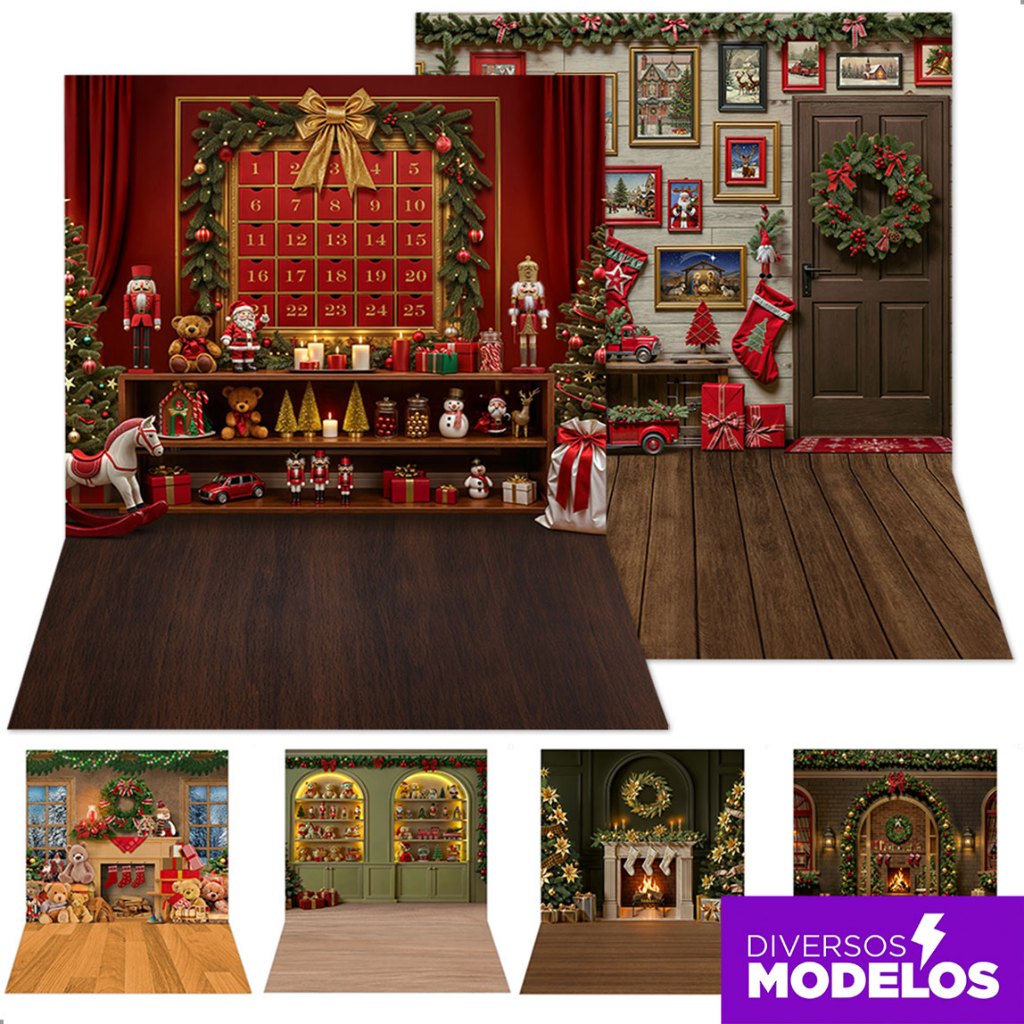 Painel Fundo Fotográfico de Natal Decoração Natalina 3d Sublimado Cenário para F