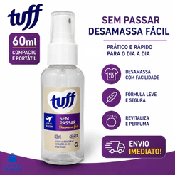 Tuff Sem Passar Desamassa Fácil 60ml Spray para Roupas Compacto Portátil