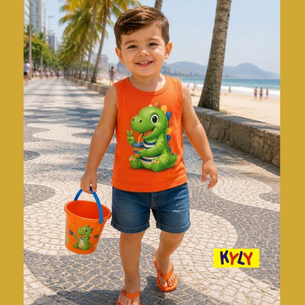 Camiseta infantil menino verão Kyly tamanhos 1 ao 3 1001857