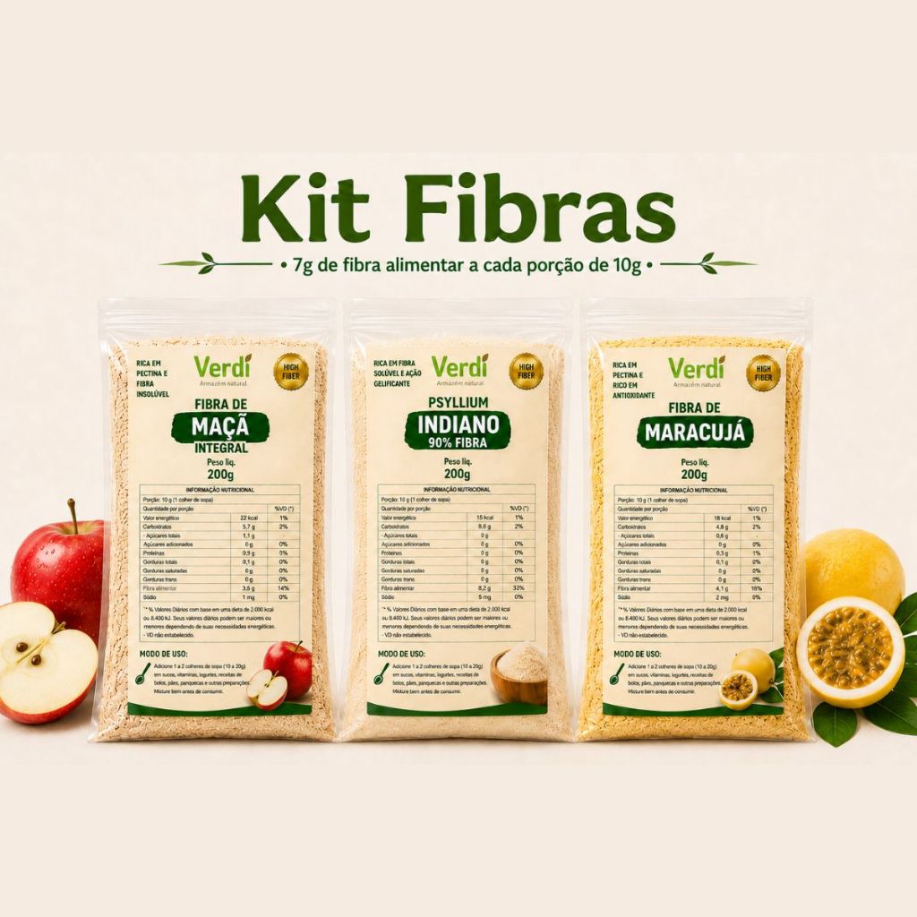 psylium puro indiano, fibra de maçã e farinha de maracujá