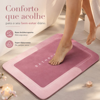 Tapete Para Box 40x60cm Antiderrapante Absorvente Base Emborrachada Secagem Rápida
