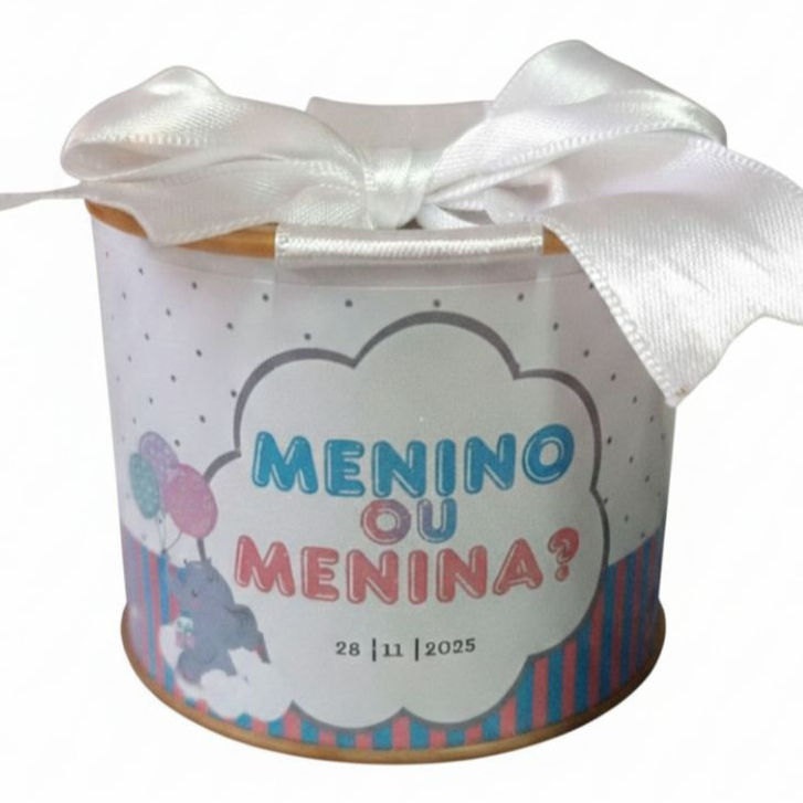Kit Tubolata Personalizada 5x6cm Lembrancinha Chá revelação Chá de Bebê Festas