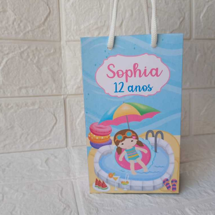 Sacolinha Surpresa Personalizada Pooh Party menina Lembrancinha de Aniversário Festa Infantil