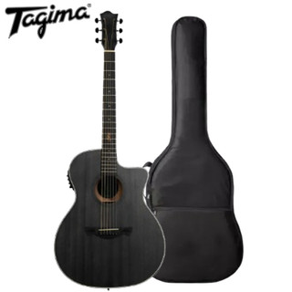 Violao Tagima OG-33 Cacau Santos Folk Non Cutaway EQ Preto com CAPA
