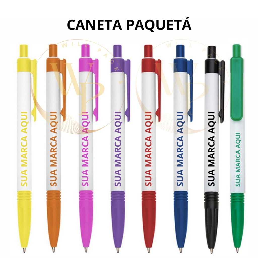 3000 Unidades Canetas Personalizada Paqueta Diversas Cores, Lembrancinha.