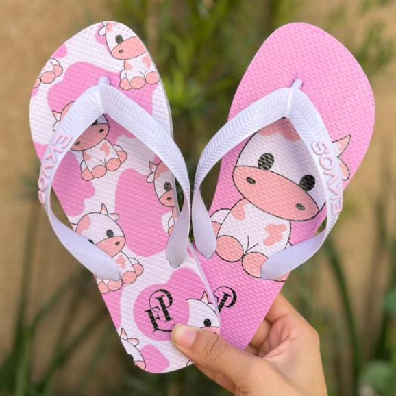 Chinelo Feminino de Dedo Estampado Antiderrapante Super Leve e Confortável