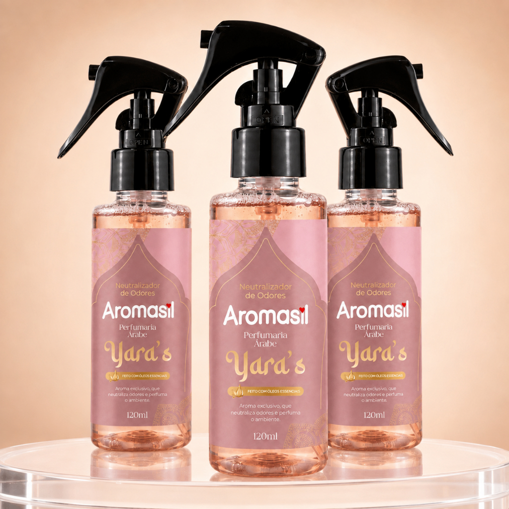 Kit 3 Neutralizador de Odores Aromasil Yara's 120ml Spray Ambiente Perfumaria Árabe