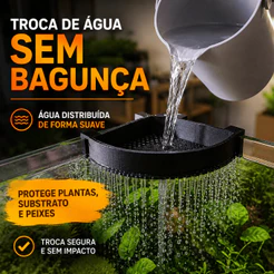 Difusor de Água para Aquário Troca de Água para Peixes Distribuidor de Fluxo Suave Plantas e Substrato