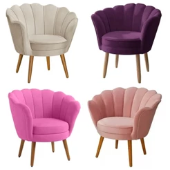 Poltrona Decorativa Flor Direto Da Fábrica / Cadeira Sala Recepção / Design Orgânico Lua Opala Tilla / Várias C