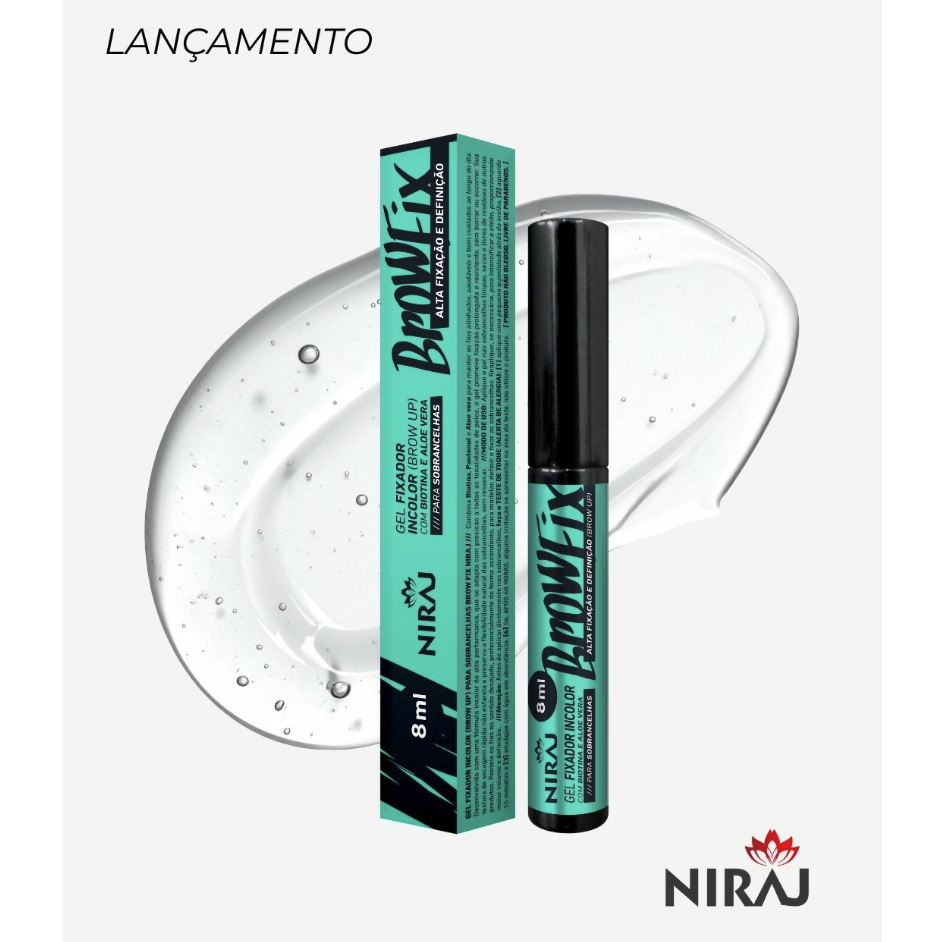 Gel Fixador de Sobrancelhas Niraj Brow Up Incolor – Efeito Laminado, Alta Fixação e Sobrancelhas Perfeitas