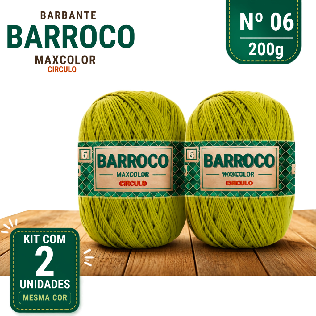 Kit de Barbante Barroco Nº 06 200g Circulo - kits com 2 cores iguais