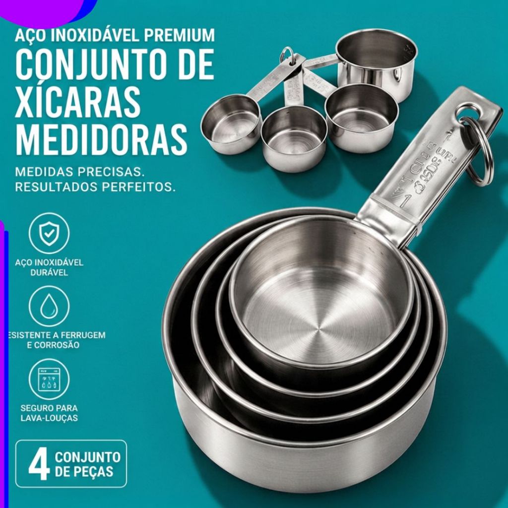 Medidores de Aço Inoxidável | Resistentes | Anti-Ferrugem | Lava-Louças