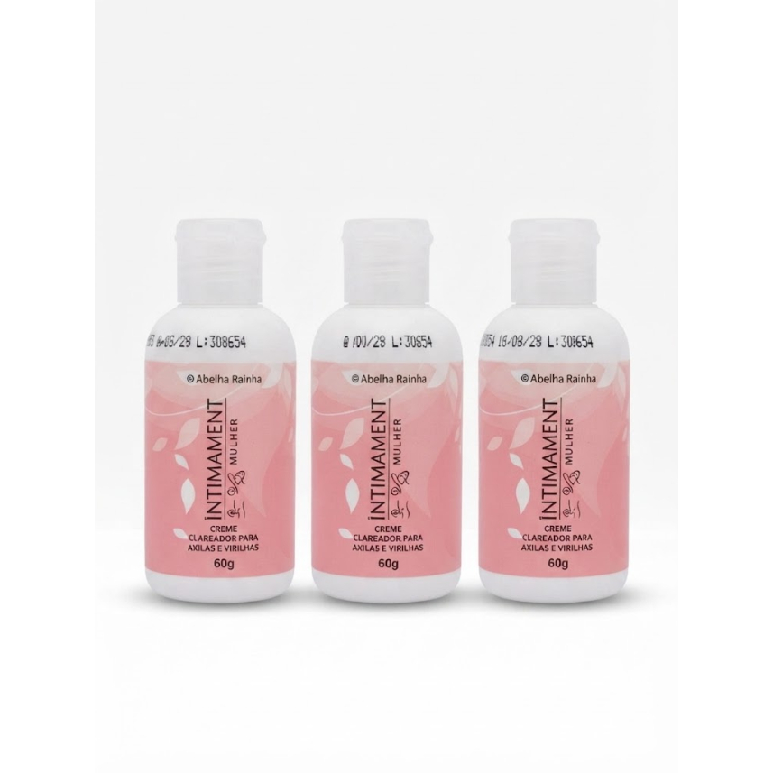 Kit C/3 Creme Clareador Para Axilas e Virilhas - Intimament Mulher - Abelha Rainha 60g cada - Original