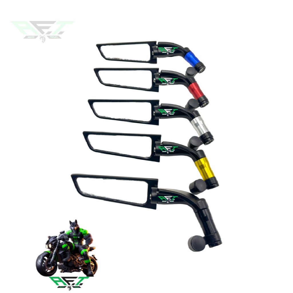 Par de Espelho Retrovisor Esportivo Universal Tipo Asa Ao Vento AIRFOIL MOTOS HONDA YAMAHA