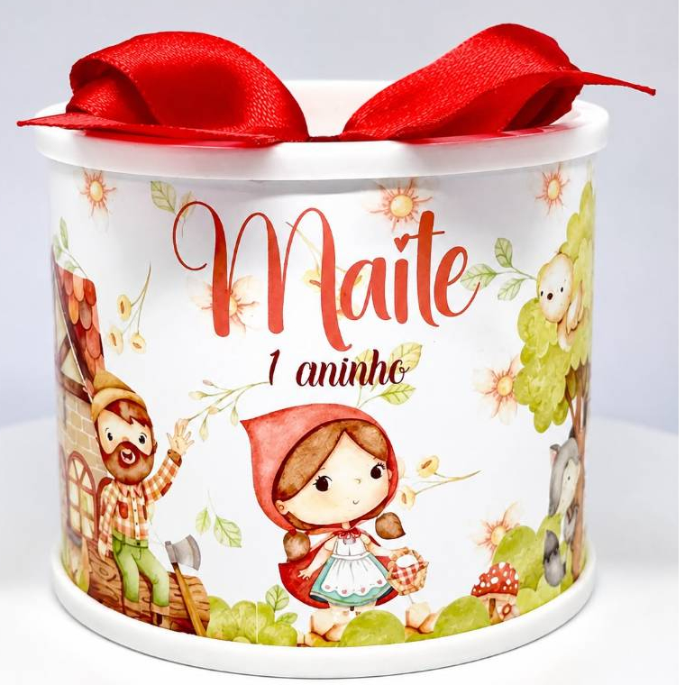 Kit Tubolatas personalizadas 5×6- Lembrancinha de maternidade/chá de bebê/Aniversário/chá revelação chapeuzinho vermelho
