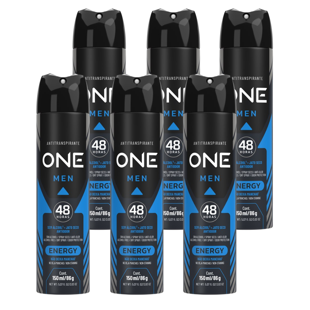 Kit 6 Desodorante Above One Men Energy 150ml