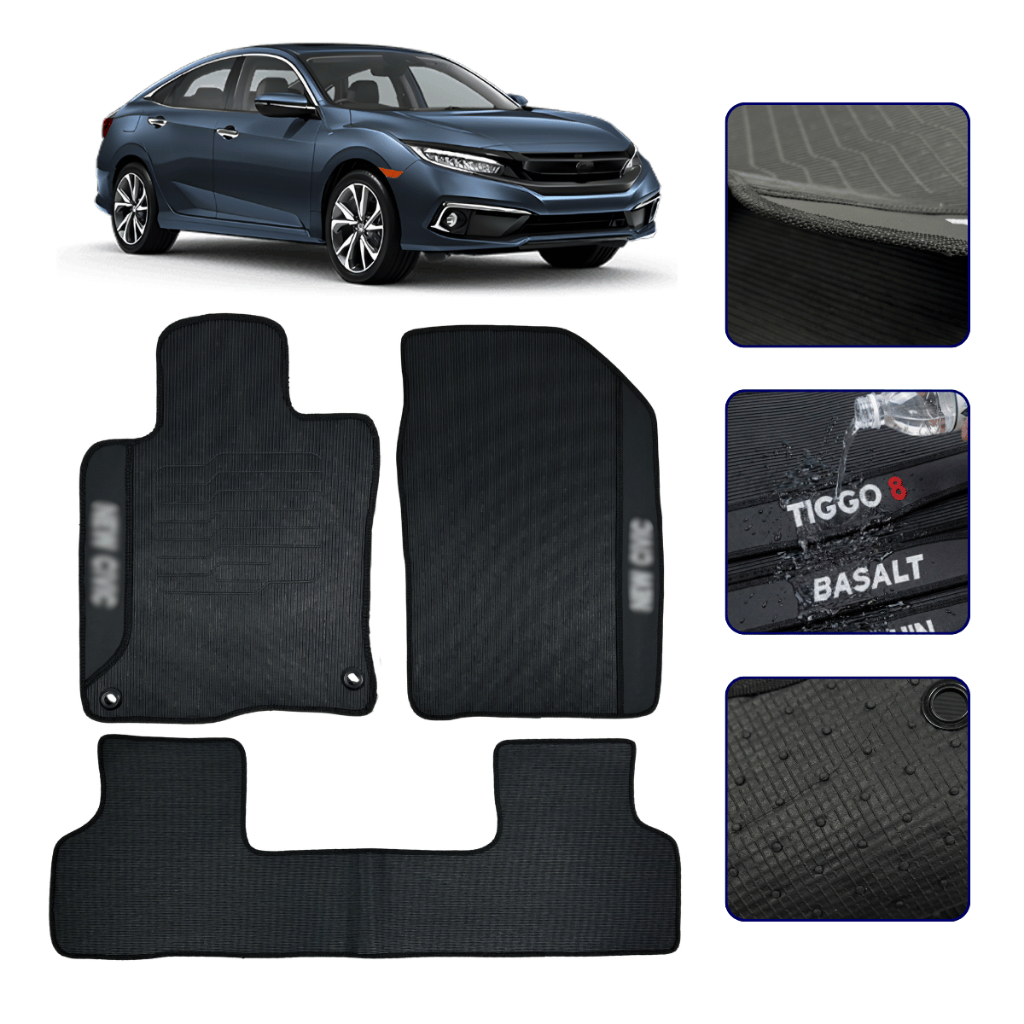 Jogo de Tapete Emborrachado para Novo New Civic G11 2017 a 2021 Kit Automotivo