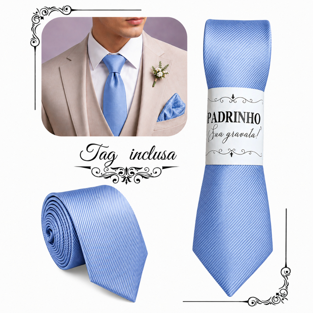 Gravatas azul serenity para Padrinhos Casamento ( 1 a 4 )