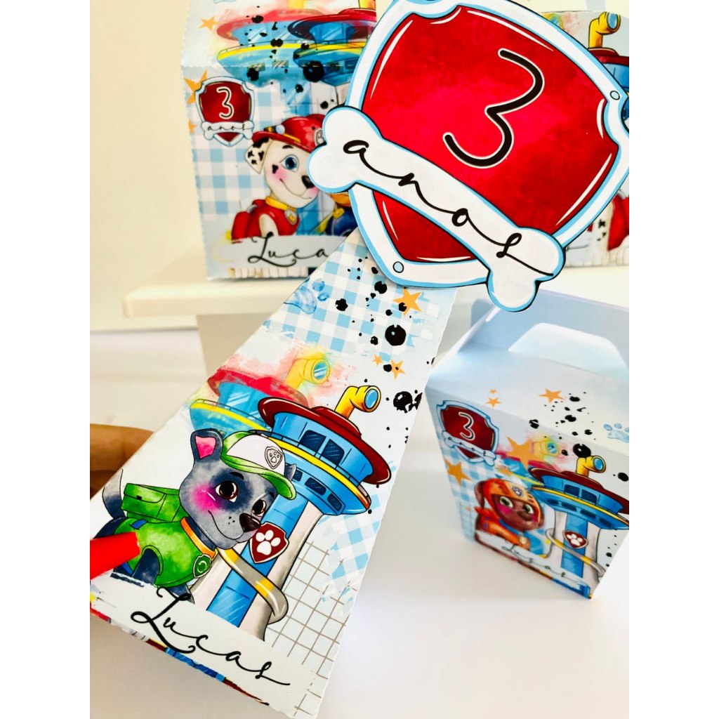 Kit Caixinhas Personalizadas Patrulha Canina Menino Lembrancinha Surpresinha Para Festa Aniversário Infantil Barato