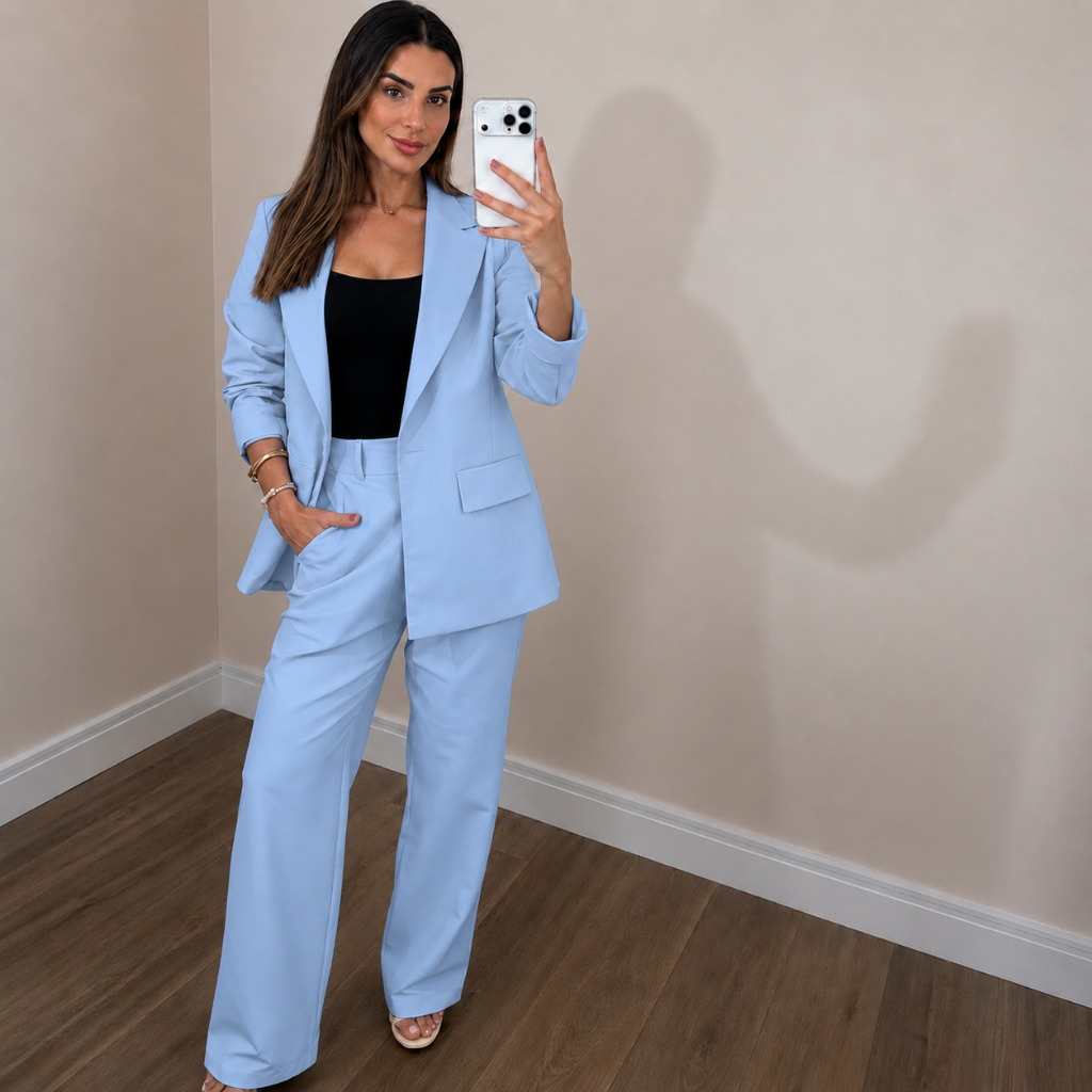 Conjunto Feminino Blazer e Calça Confortavel Chique Elegante e Inpecavel