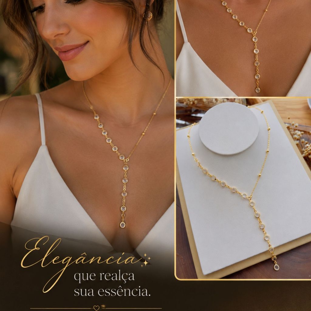 Colar Folheado a ouro Colar Feminino folheado Cordão feminino Joia feminina folheada a ouro