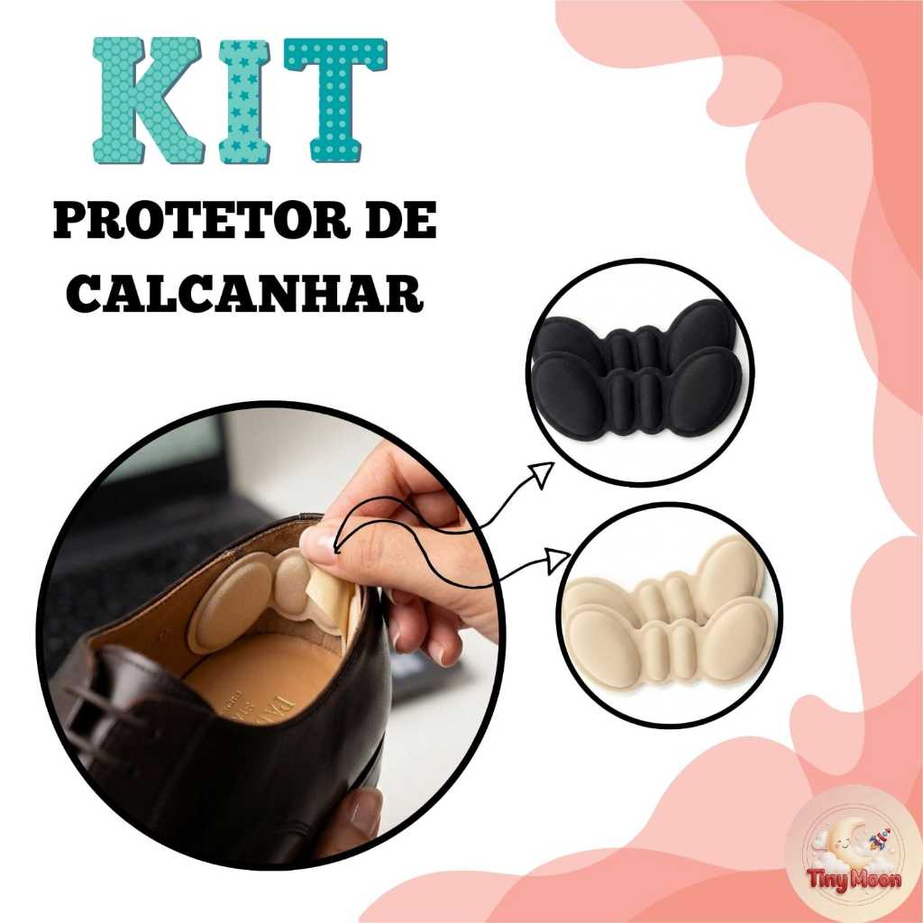 Protetor de Calcanhar Palmilha Adesiva Anti Bolha Ajuste de Sapato Almofadado Anti Atrito