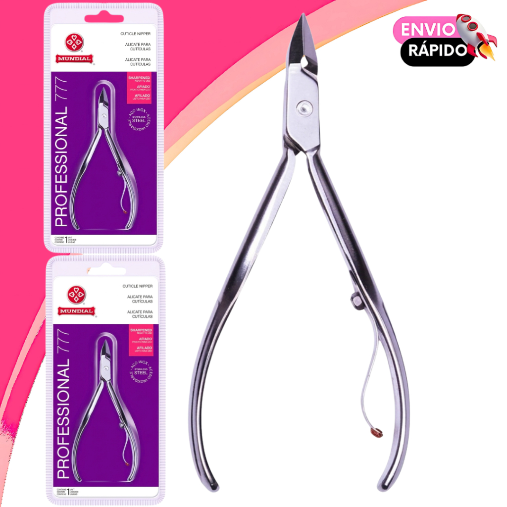 Kit 2 Alicate De Cuticulas Mundial 777 Profissional Inox Esterilizável Autoclave Afiado Manicure Unhas