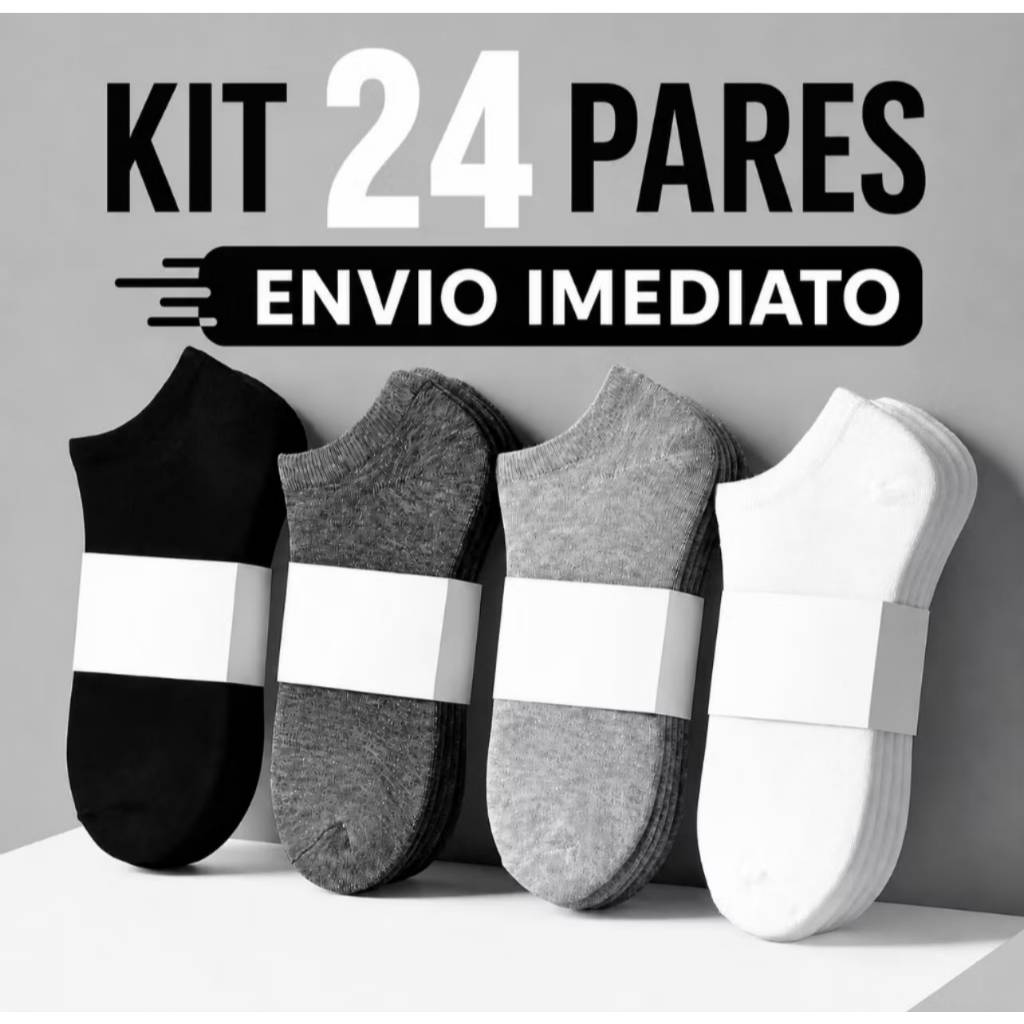 Kits Até 24 Pares De Meias Soquete unissex Menor Preço -Envio Imediato