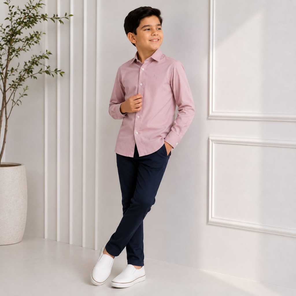 Camisa Social Infantil Juvenil Manga Longa Tecido leve – Elegância e Conforto para Todas as Ocasiões- 1 a 16 anos