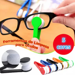 Limpador de Óculos Portátil com Microfibra Dupla Face para Limpeza de Lentes