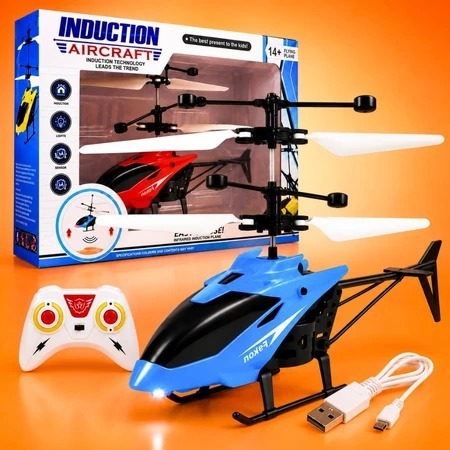 Helicóptero Sensor Inteligente Controle Remoto Recarregável USB Drone Infantil com Detecção de Mão LED Voo Estável
