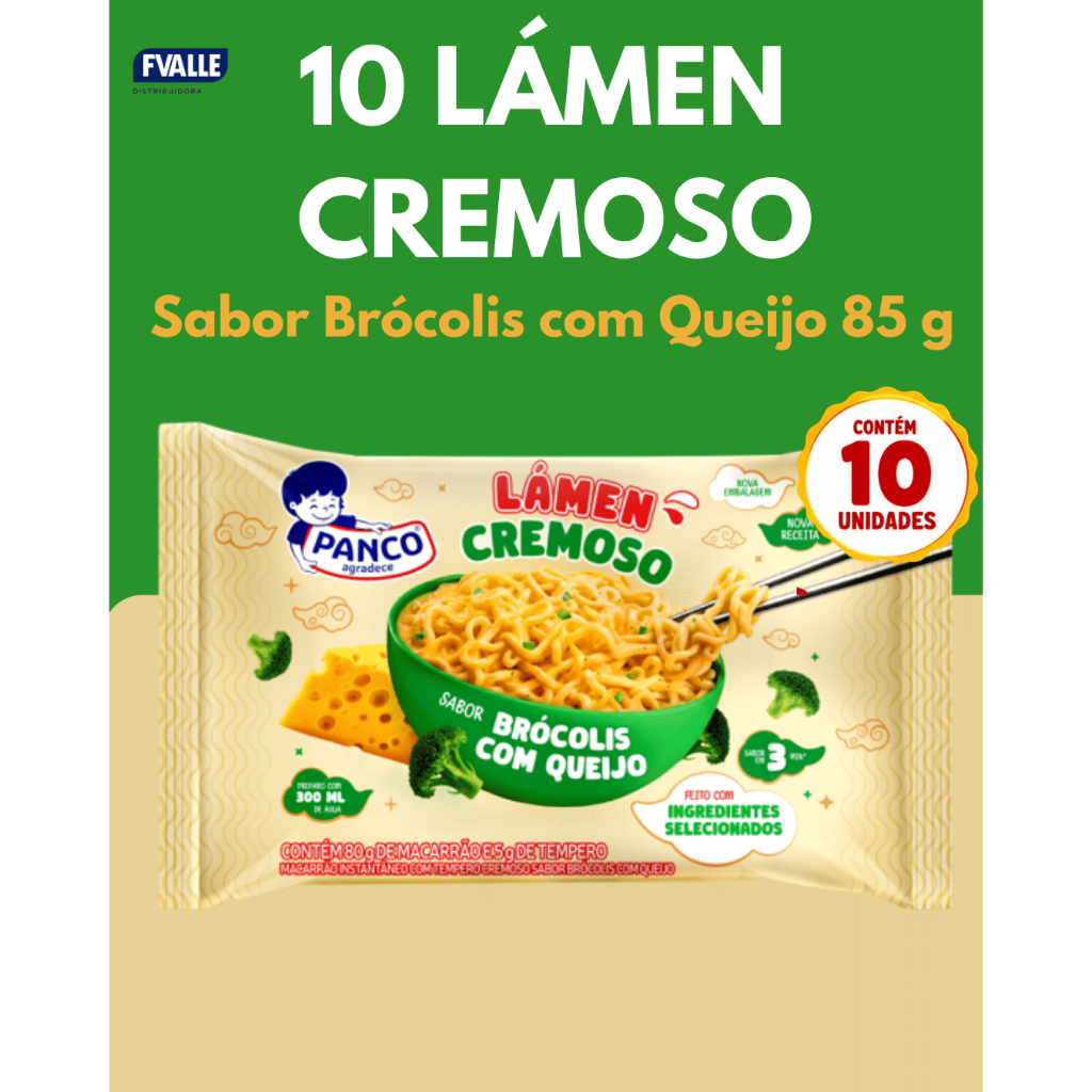 10 Lámen Cremoso Sabor Brócolis com Queijo 85 g