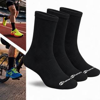 Kit 3 Pares Meias Poliamida Corrida Zhamaro Performance Cano Alto Dry Fit Ciclismo Academia Running