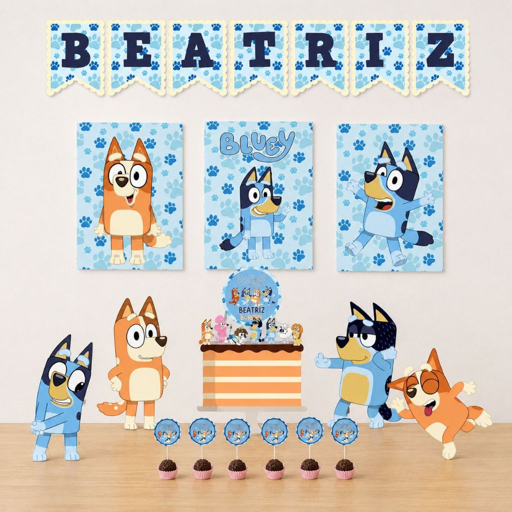 Kit Festa Bluey | Lembrancinhas | Personalizados | Aniversário | Decoração | Lembranças de Aniversário